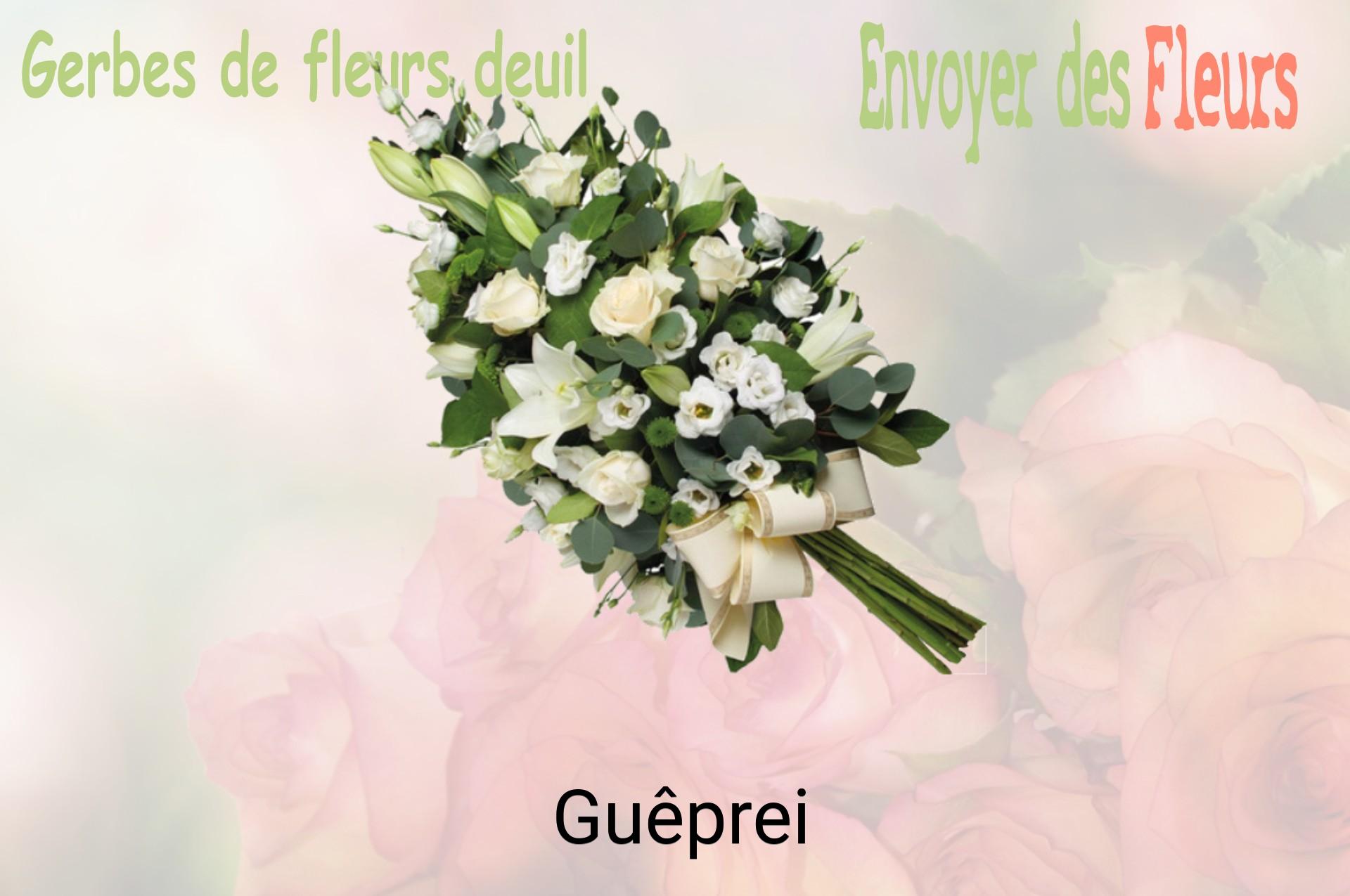 Gerbe de fleurs de deuil livrée à Guêprei